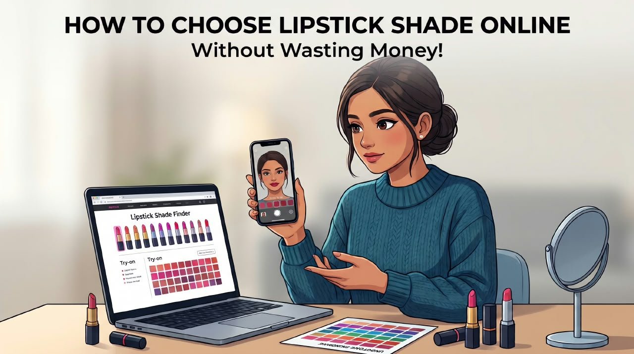 Lipstick shades in different colors to help compare options when choosing a lipstick shade online.